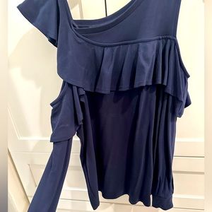 Halogen long sleeve with open shoulder.